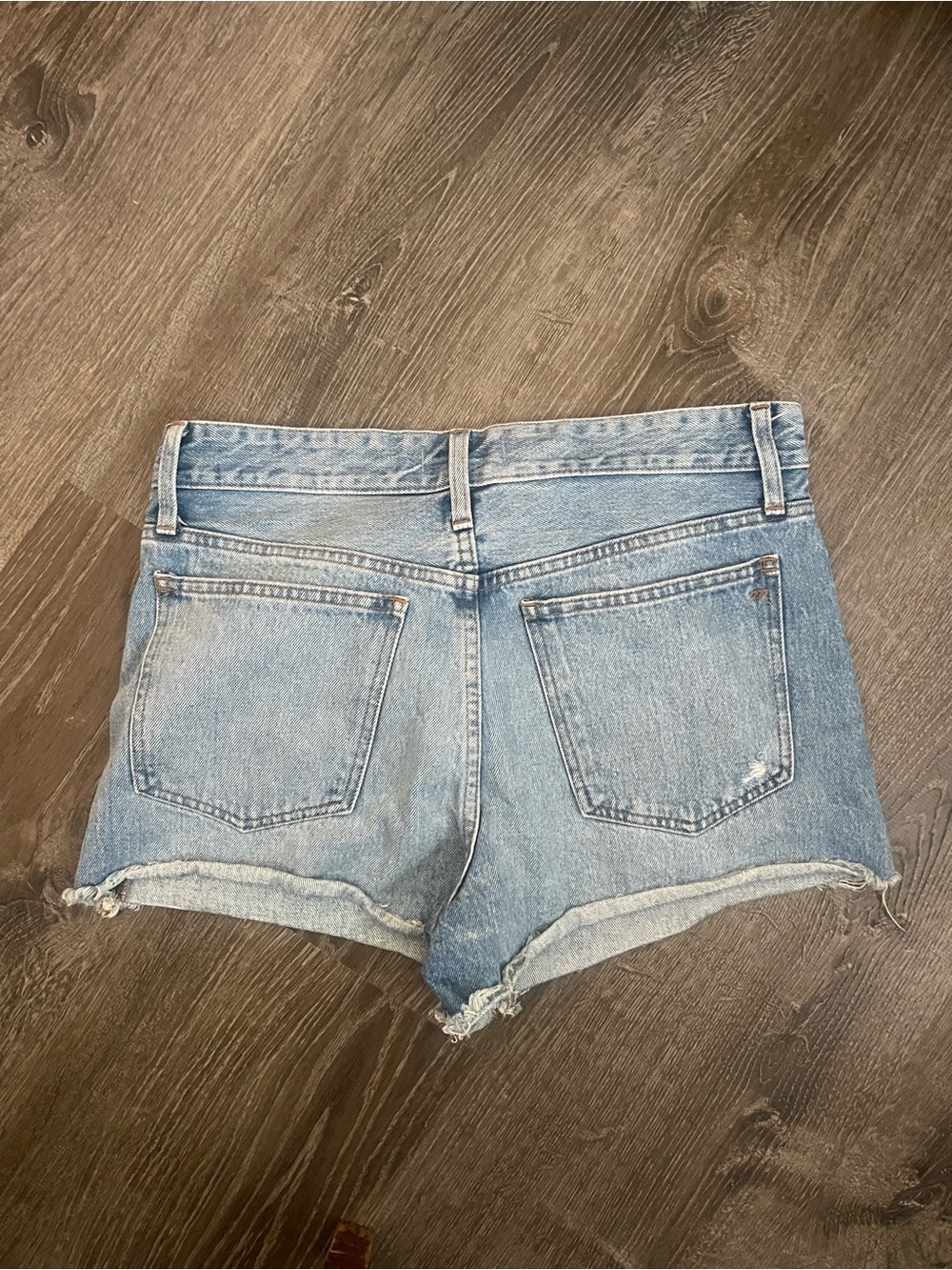 Madewell Relaxed Denim Shorts Blue Distressed Size 27 - Picture 3 of 6